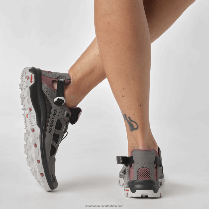 Salomon Women\s Water Shoes - Techamphibian 5 JV8B48788 Pewter/Black/Wild Ginger