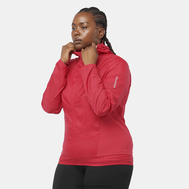 Salomon Womens Wind Jacket - Bonatti Cross Wind JV8B48851 Jalapeno Red