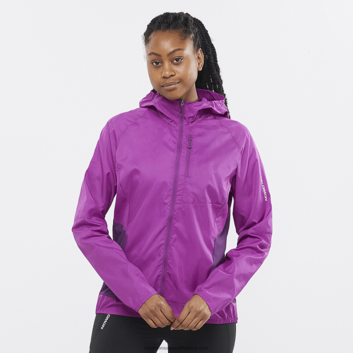 Salomon Womens Wind Jacket - Bonatti Cross Wind JV8B48856 Sparkling Grape
