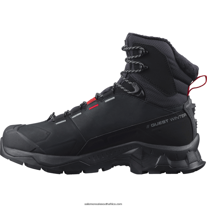 Salomon Women\s Winter Boots - Quest Winter Thinsulate Clima Waterproof JV8B48785 Black/Goji Berry/Monument