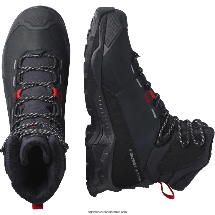 Salomon Women\s Winter Boots - Quest Winter Thinsulate Clima Waterproof JV8B48785 Black/Goji Berry/Monument