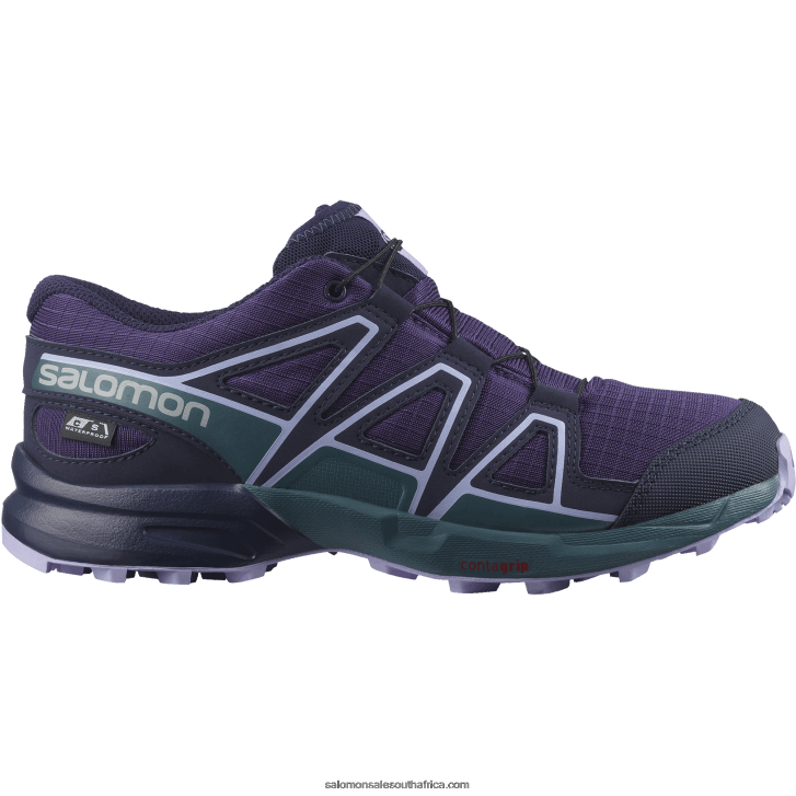 Salomon Junior - Kids' Shoes - Speedcross Clima Waterproof JV8B481345 Grape/Mallard Blue/Lavender