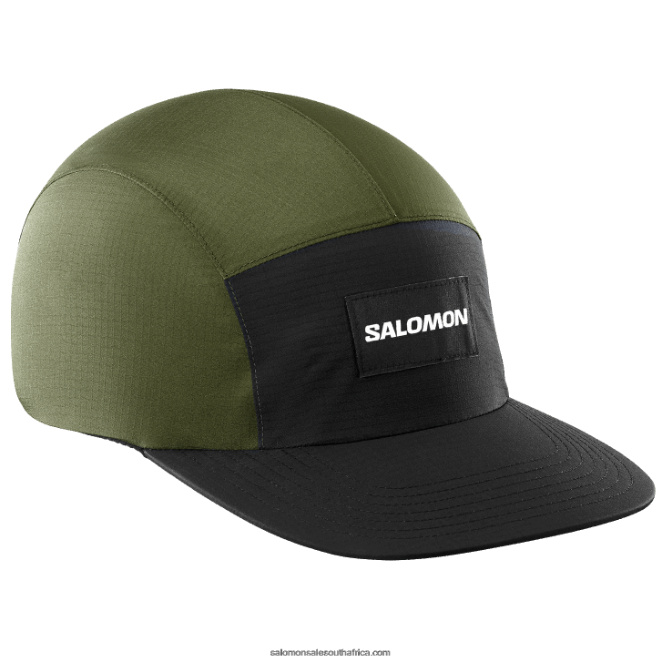 Salomon Men's Cap - Bonatti Waterproof Five Panel JV8B48444 Forest Night
