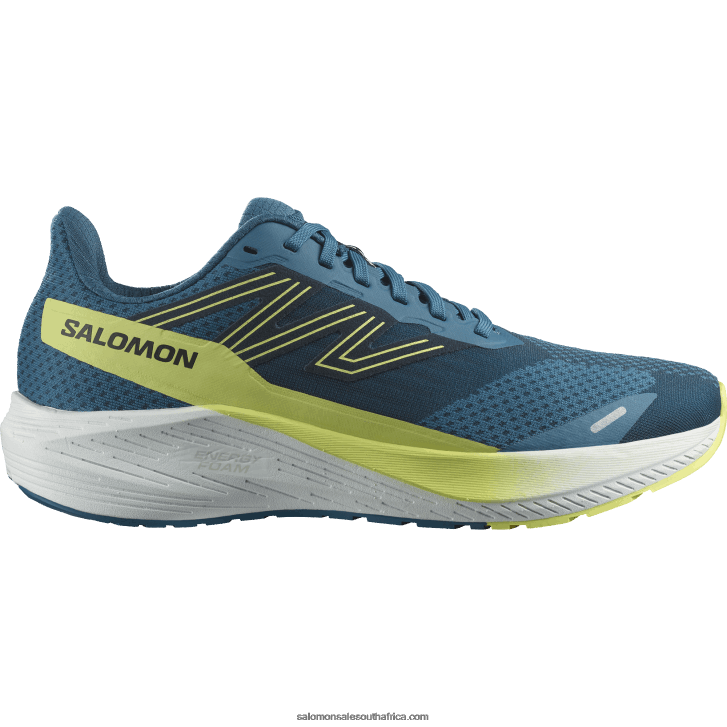 Salomon Men's Running Shoes - Aero Blaze Wide JV8B4858 Blue Ashes/Sunny Lime/Dark Sapphire