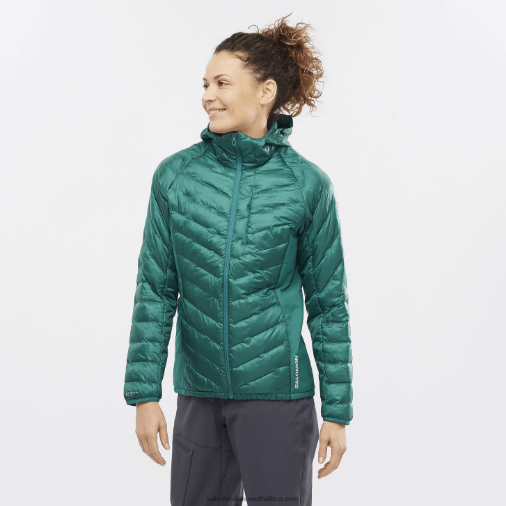 Salomon Women's Insulated Jacket Hoodie - Outline Primaloft JV8B48836 Pacific