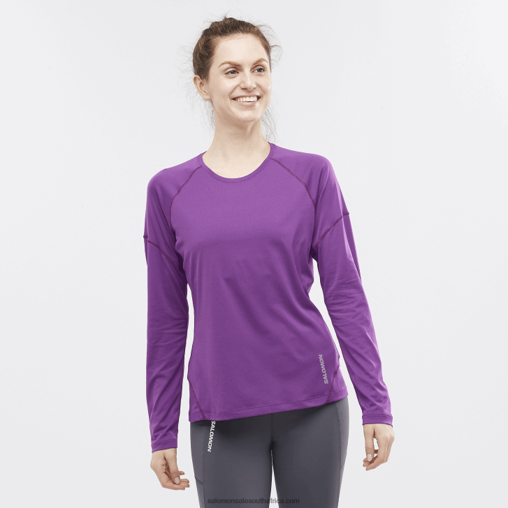 Salomon Women's Long Sleeve T-Shirt - Cross Run JV8B48916 Crown Jewel